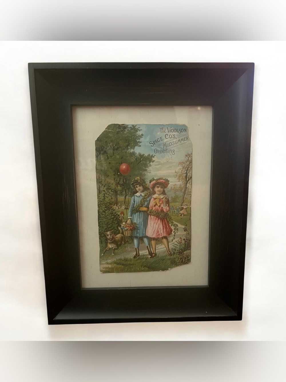 Late 19th Century Victorian trade card for The Woolson Spice Co. with children.